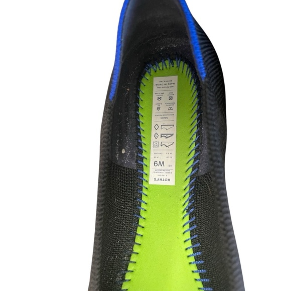 Rothy's Black Flats with Blue Trim - Picture 4 of 5